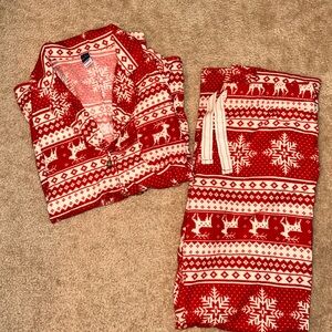 Red and White Womens Pajama Set